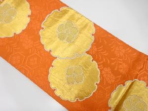 雪輪に花模様織出し袋帯